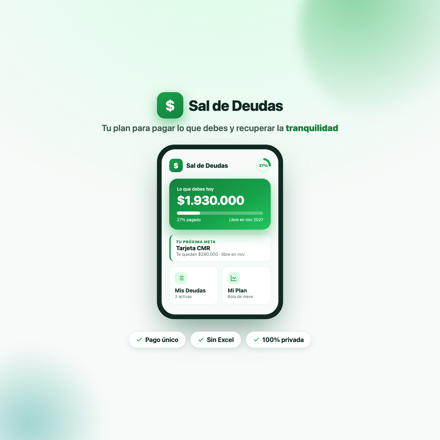 Sal de Deudas — Tu plan para pagar lo que debes